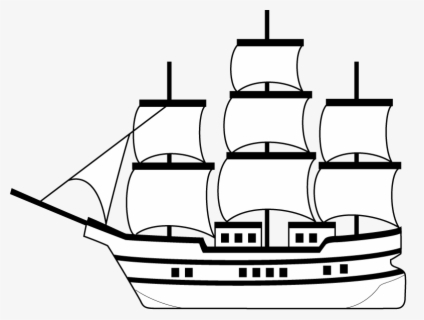 Draw A Mayflower Ship - Pirate Ship Easy To Draw , Free Transparent