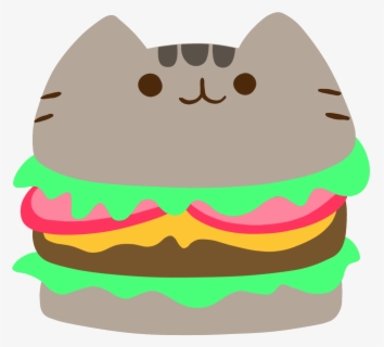 Hamburger Pusheen Cute Cat Cool Colorful Kawaii Pusheen Burger Free Transparent Clipart Clipartkey