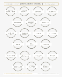 Free Printable Spice Jar Labels Circle Free Transparent Clipart Clipartkey