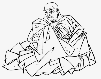 Monk Sketch - Line Art , Free Transparent Clipart - ClipartKey