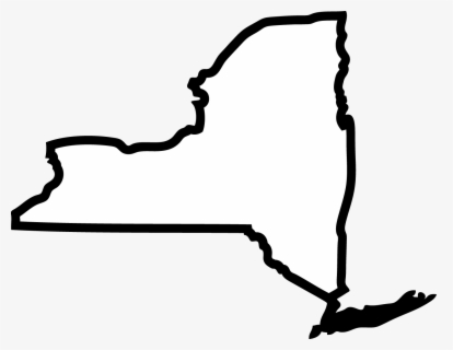 Clip Art New York State Outline Vector - New York Map White , Free ...