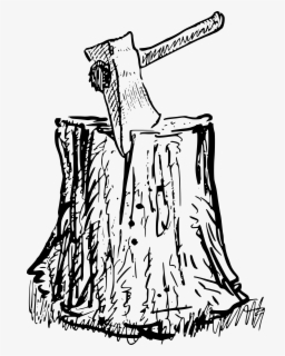 Hatchet Drawing Book Coloring Pages Collection Of Clipart - Axe In Tree ...