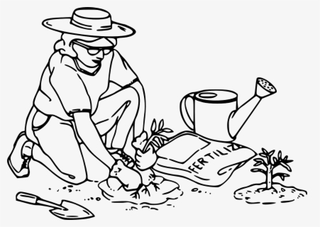 Clip Art Black And White Download Watering Clipart - Watering A Plant