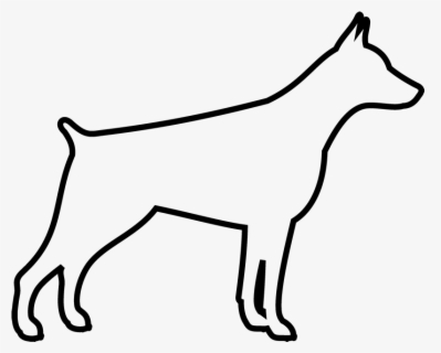 Doberman Rubber Stamp - White Dog Outline Png , Free Transparent ...