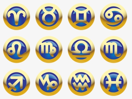 Golden Blue Zodiac Signs Png Clipart Image - Signs Zodiac Symbols Png ...