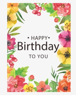 Clipart Flowers Happy Birthday - Borders And Frames Flowers , Free ...