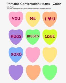 Valentine Candy Hearts Printable, Transparent Clipart
