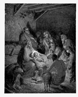 Christmas Nativity Scene Image - Gustave Dore Birth Of Jesus , Free ...