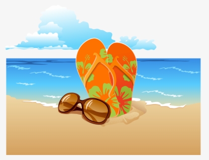 Blue Beach Flip Flops Vector Clipart - Beach Sandals Clipart , Free ...