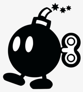 Mario Clipart Black And White Transparent Png - Super Mario Bros Bomb ...