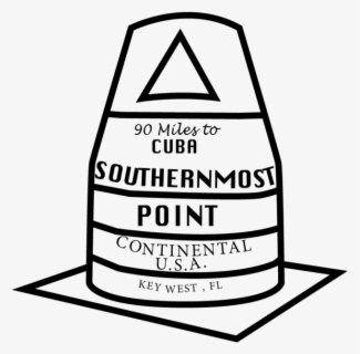Famous Landmarks Of Florida The Southernmost Point - Cartoon , Free ...