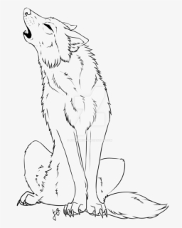 Transparent Coyote Clipart Black And White - Sitting Howling Wolf ...