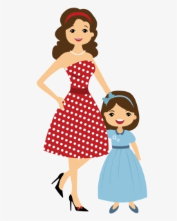 Mother And Daughter Cartoon , Png Download - Cute Mother And Daughter