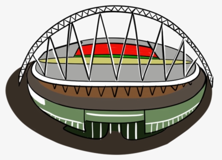 A Hand Drawn Picture Of Wembley Stadium, Venue For - Circle , Free ...