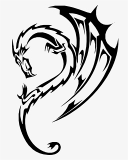 Dragon Silhouette Clip Art - Dragon Head Clipart Black And White , Free ...