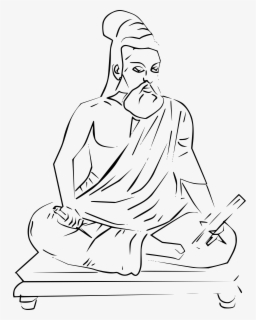 Transparent Meditate Clipart - Thiruvalluvar Images Pencil Drawing ...
