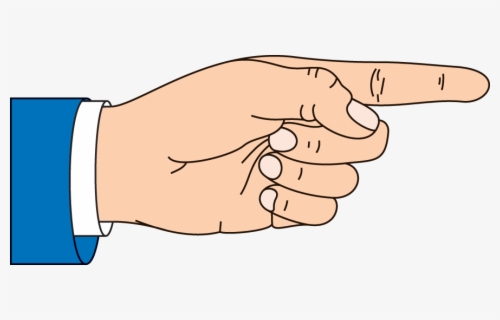 Pointing Hand Clipart Colored , Transparent Cartoons - Transparent ...