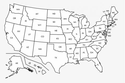 Us State Outlines Transparent - Usa Map Vector Simple , Free