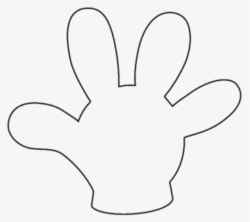 Mickey Mouse Hand Template - Line Art , Free Transparent Clipart ...