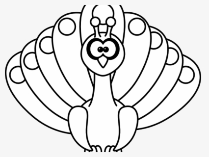 Peacock Clipart Black And White Outline - Animal Clipart Peacock