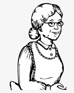 Granny - Clipart Black And White Grandma , Free Transparent Clipart