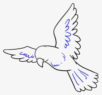 Clip Art How To Draw A Cartoon Bird - Flying Bird Drawing Easy , Free ...