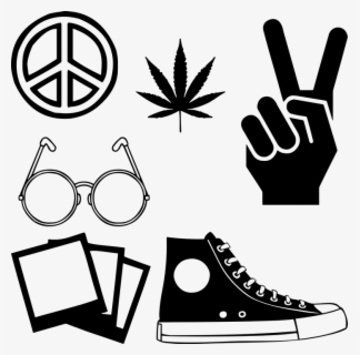 Hippie, Cannabis, Peace Sign, John Lennon Glasses - Cartoon High Top ...