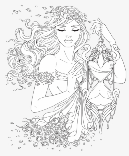 Clip Art Line Artsy Free Page - Woman Colouring Pages For Adults , Free ...