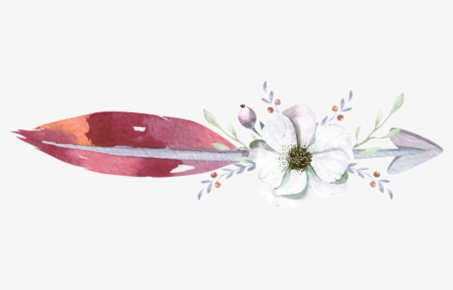 Flower Arrow Feather Watercolor Hand Painted Transparent - Flower Arrow ...