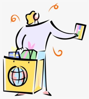 Vector Illustration Of Retail Department Store Shopper - Cartoon Png ...