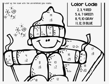 Transparent Third Grade Clipart - 2nd Grade Subtraction Coloring Page ...