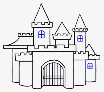 How To Draw Cartoon Castle - Easy Cartoon Castle Drawing , Free ...