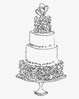 Wedding Cake Coloring Page - Wedding Cake Image Drawing , Free ...