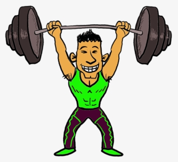 Clip Art Dumbbell Cartoons - Cartoon Person Lifting Weights , Free
