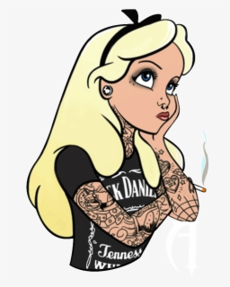 Alice In Wonderland Ariel Disney Princess Punk Rock - Tattooed Disney ...