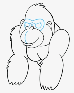 Outline Of Gorilla How To Draw A Cartoon Gorilla In - Outline Image Of ...