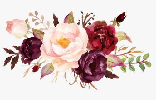 Transparent Floral Header Png - Burgundy And Pink Flowers , Free