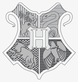 Hogwarts Crest Png - Hogwarts Crest Black And White Png , Free 