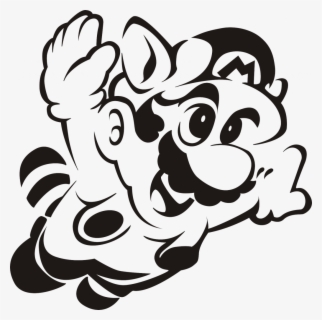 Transparent Mario Clipart Black And White - Stencil Mario Bros , Free ...