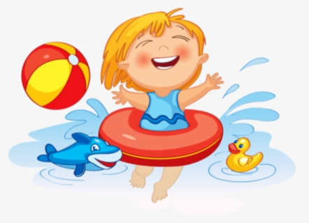 Transparent Kid Swimming Clipart - Little Girl Life Vector , Free ...