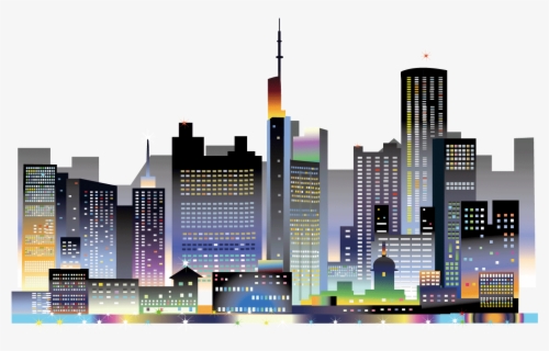 Clip Art Landscape City - Night City Vector Png , Free Transparent ...