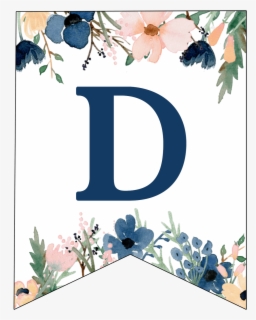 Floral Blue Alphabet Banner All Letters , Free Transparent Clipart ...