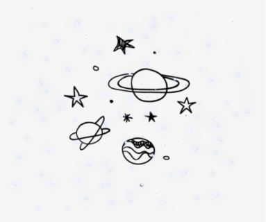 Tumblr Planets Blackandwhite Galaxy Stars Black White Black And White Drawings Simple Free Transparent Clipart Clipartkey