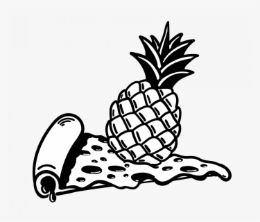 Pineapple Pizza Outline Drawing , Free Transparent Clipart - ClipartKey