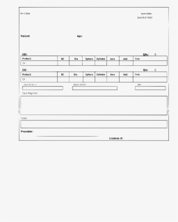 Eye Prescription Form - Eye Prescription Template Png , Free ...