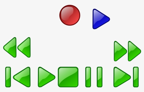 Pause Button Clipart Green - Play Button Png Rewind , Free Transparent ...