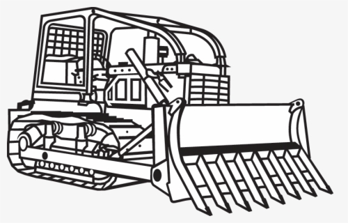 Free Bulldozer Black And White Clip Art With No Background - ClipartKey