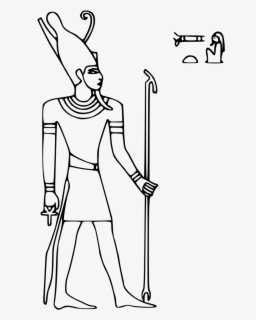 Atmun Black White Line Art 555px - Amun Egyptian God Drawings , Free ...