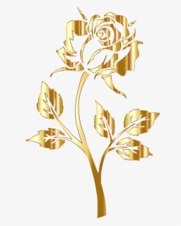 Gold Rose Corner Png Clip Art Image - Flower Border Gold Png , Free ...