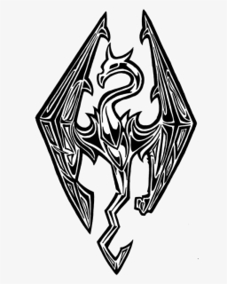 the elder scrolls v skyrim logo silhouette free transparent clipart clipartkey the elder scrolls v skyrim logo
